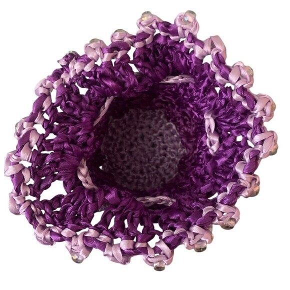 Dice Bag Large Dragon Scale Beaded Ren Faire Fantasy Dungeons Dragons RPG Purple - Picture 5 of 6